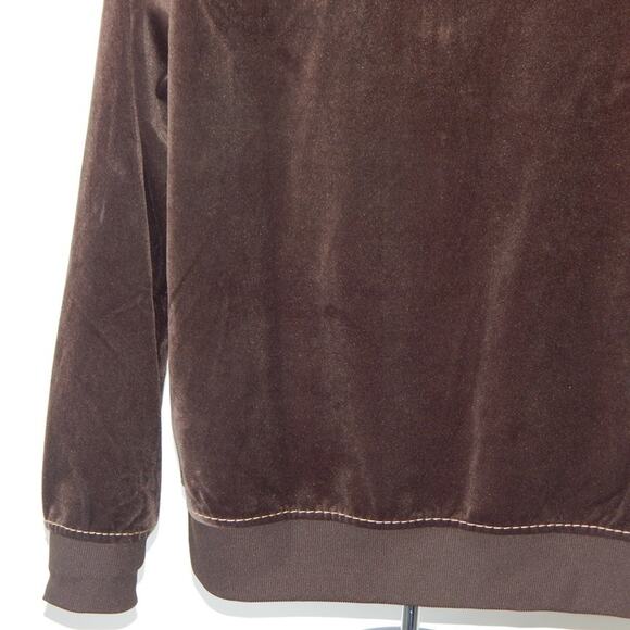 NWT True Religion Velvet Embellished Track Jacket Zip Up Brown Gold Men XXL - Picture 10 of 11